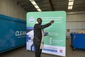 Father Henry blessing Griffith Return and Earn Depot Opening April 2024 - TOMRA Cleanaway Father Henry blessing Griffith Return and Earn Depot Opening April 2024