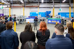 MP Donna Davis speaking at Silverwater Return and Earn Depot