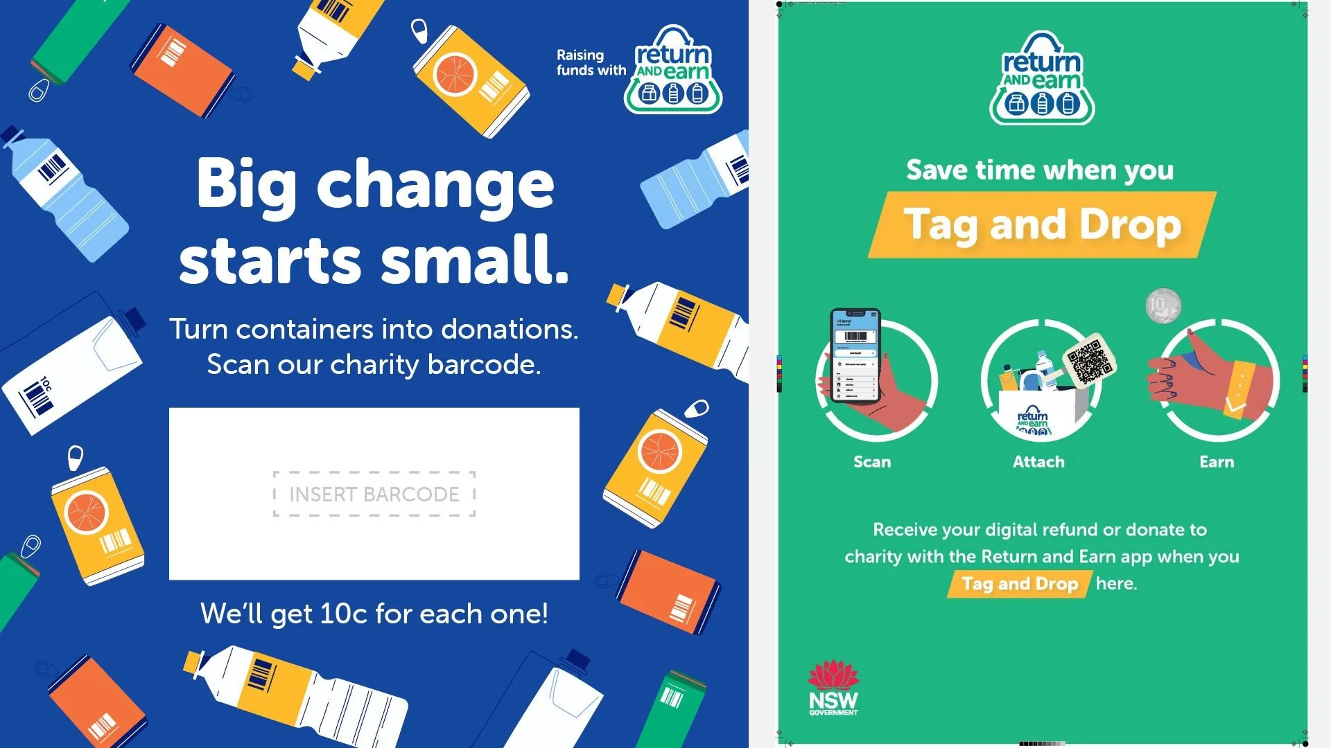 Charity barcode for depots
