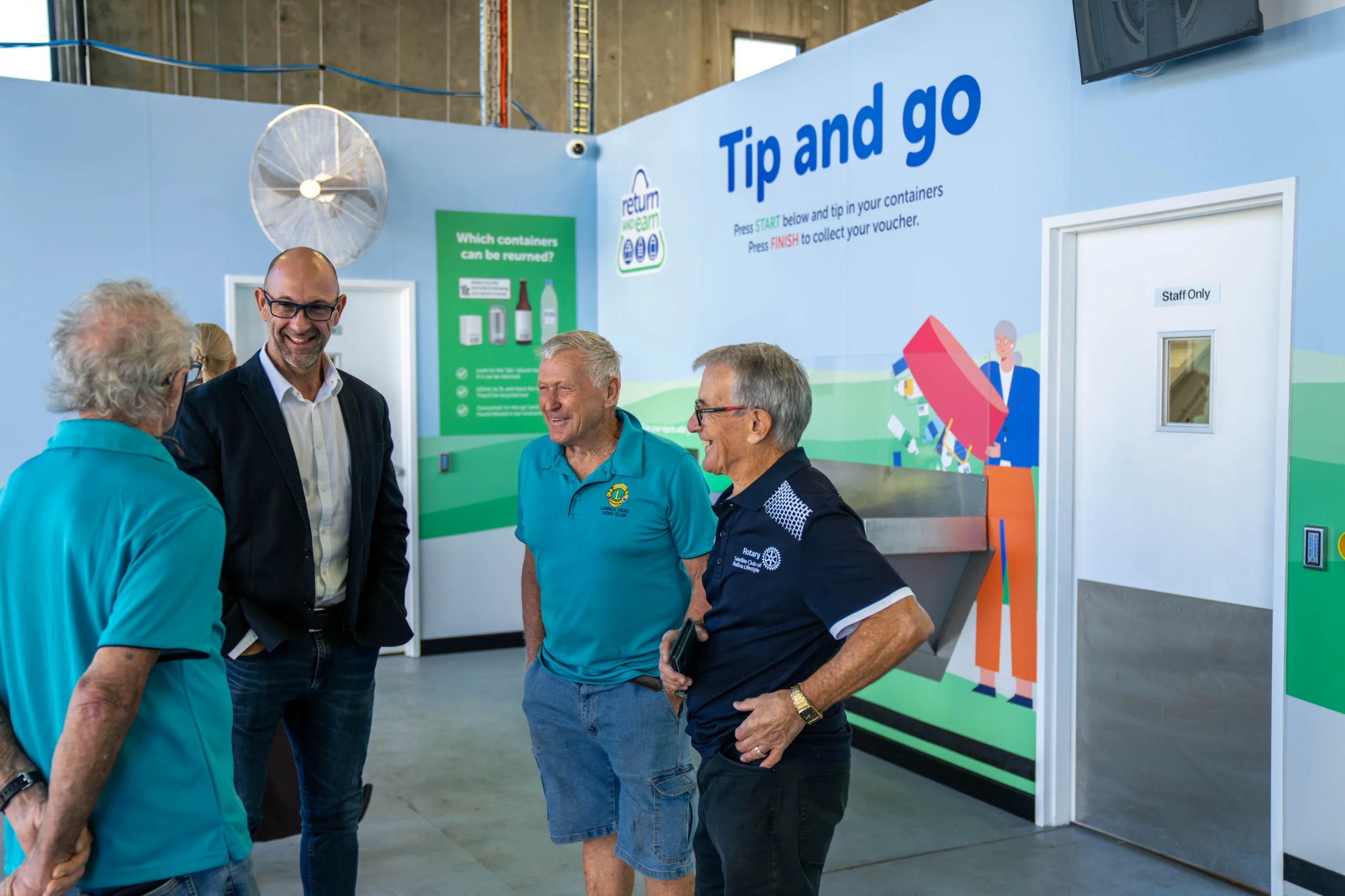 Lions Club Lennox Head and Rotary Club Ballina Lifestyle Return and Earn depot opening