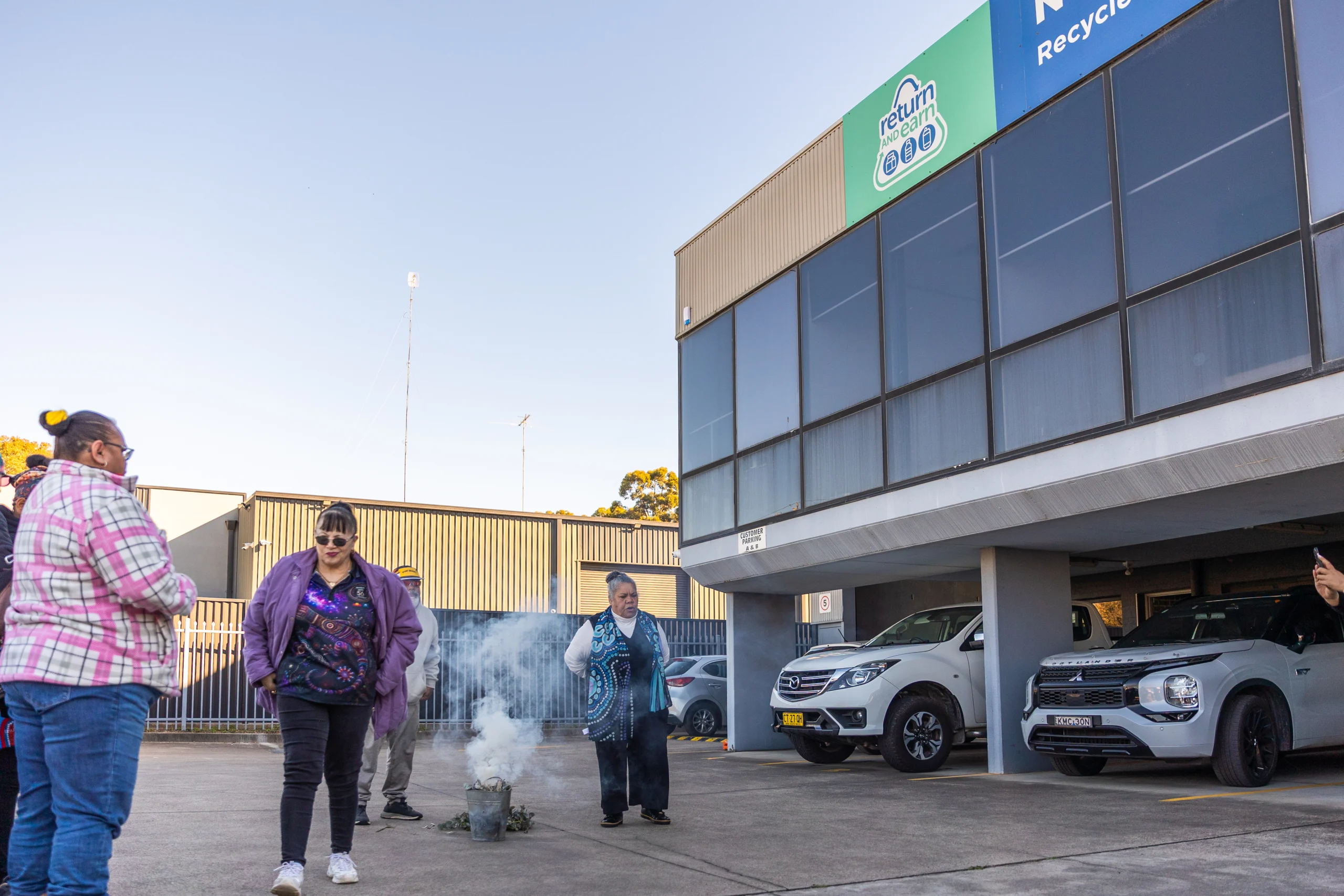 Penrith Return and Earn Depot relocation - TOMRA Cleanaway Smoking Ceremony and Welcome to Country at Penrith Return and Earn depot