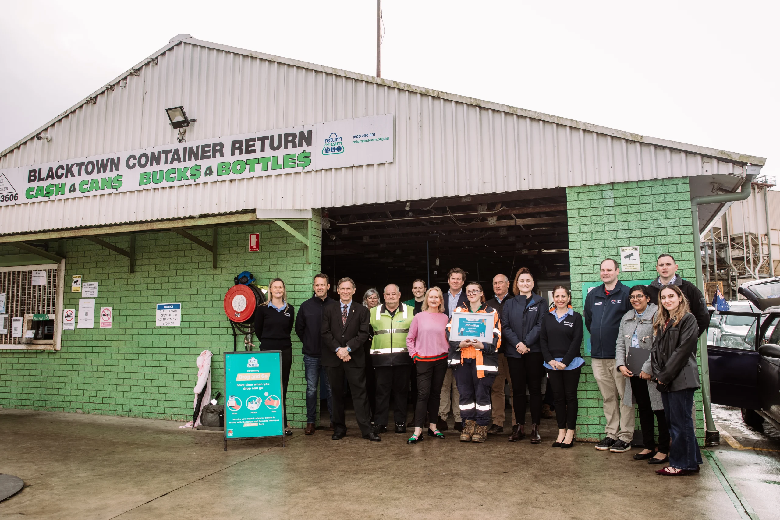 celebration 200 million Blacktown Return and Earn depot - TOMRA Cleanaway