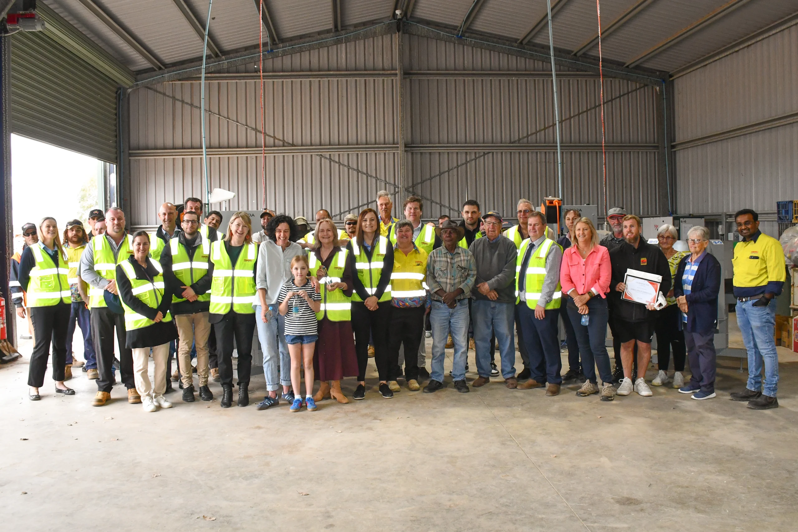 Attendees at Coonamble Return and Earn Depot opening